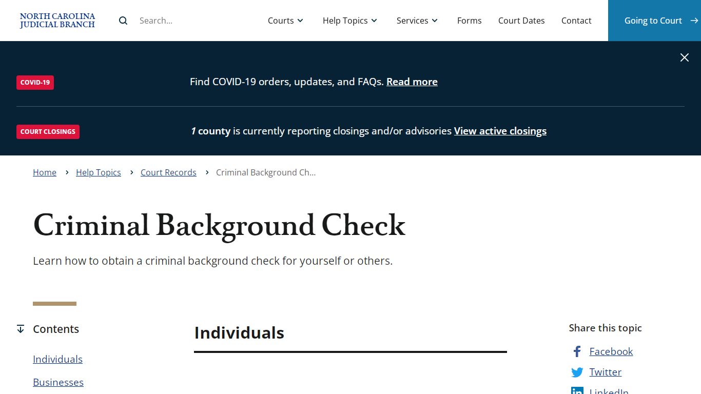 Criminal Background Check | North Carolina Judicial Branch - NCcourts